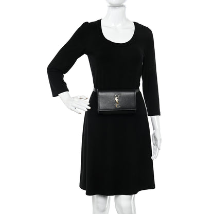 Saint Laurent Smooth Calfskin Monogram Kate Belt Bag Black 2 of 10