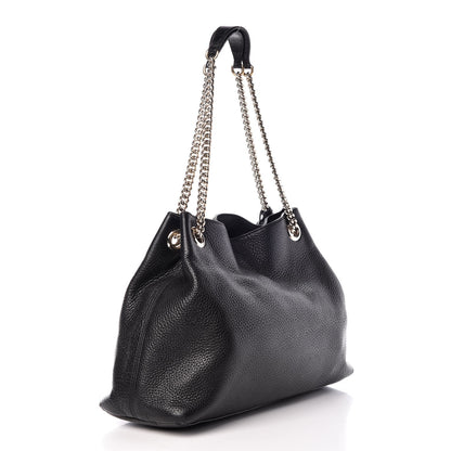 Gucci Pebbled Calfskin Medium Soho Chain Shoulder Bag Black 3 of 7