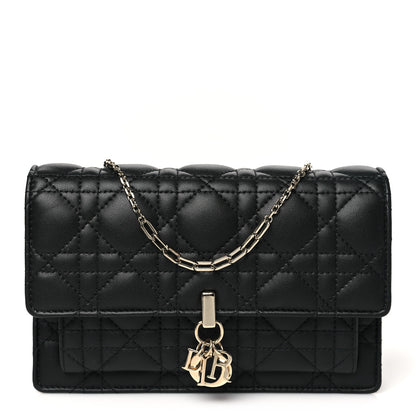 Christian Dior Lambskin Cannage Lady Dior Chain Pouch Black 1 of 10
