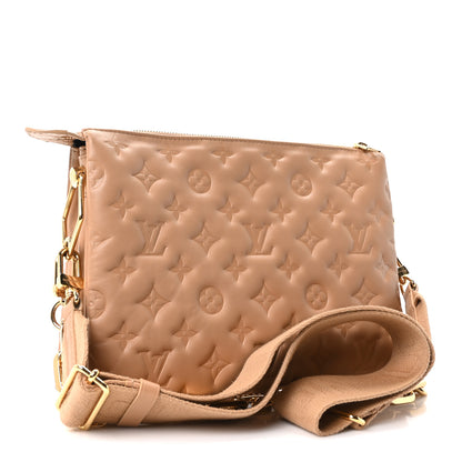 Louis Vuitton Lambskin Embossed Monogram Coussin PM Camel 3 of 9