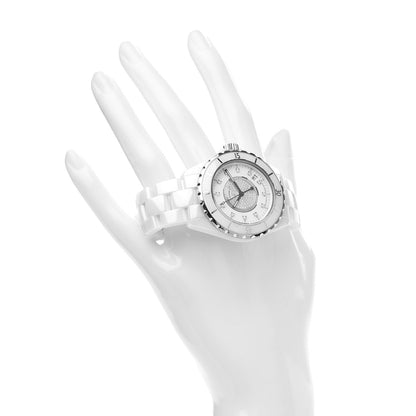 Chanel Stainless Steel Ceramic Diamond Dial 38mm J12 Automatic Watch White 2 of 5