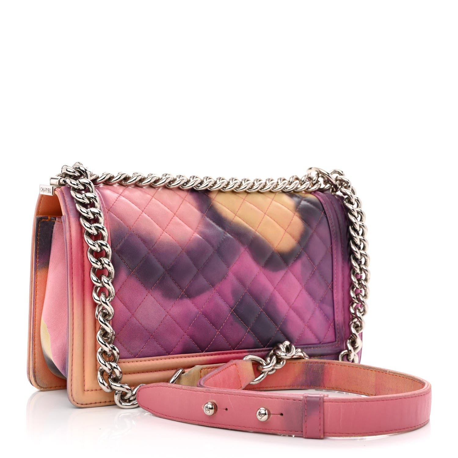 Chanel Printed Lambskin Quilted Medium Flower Power Boy Flap 2 of 15