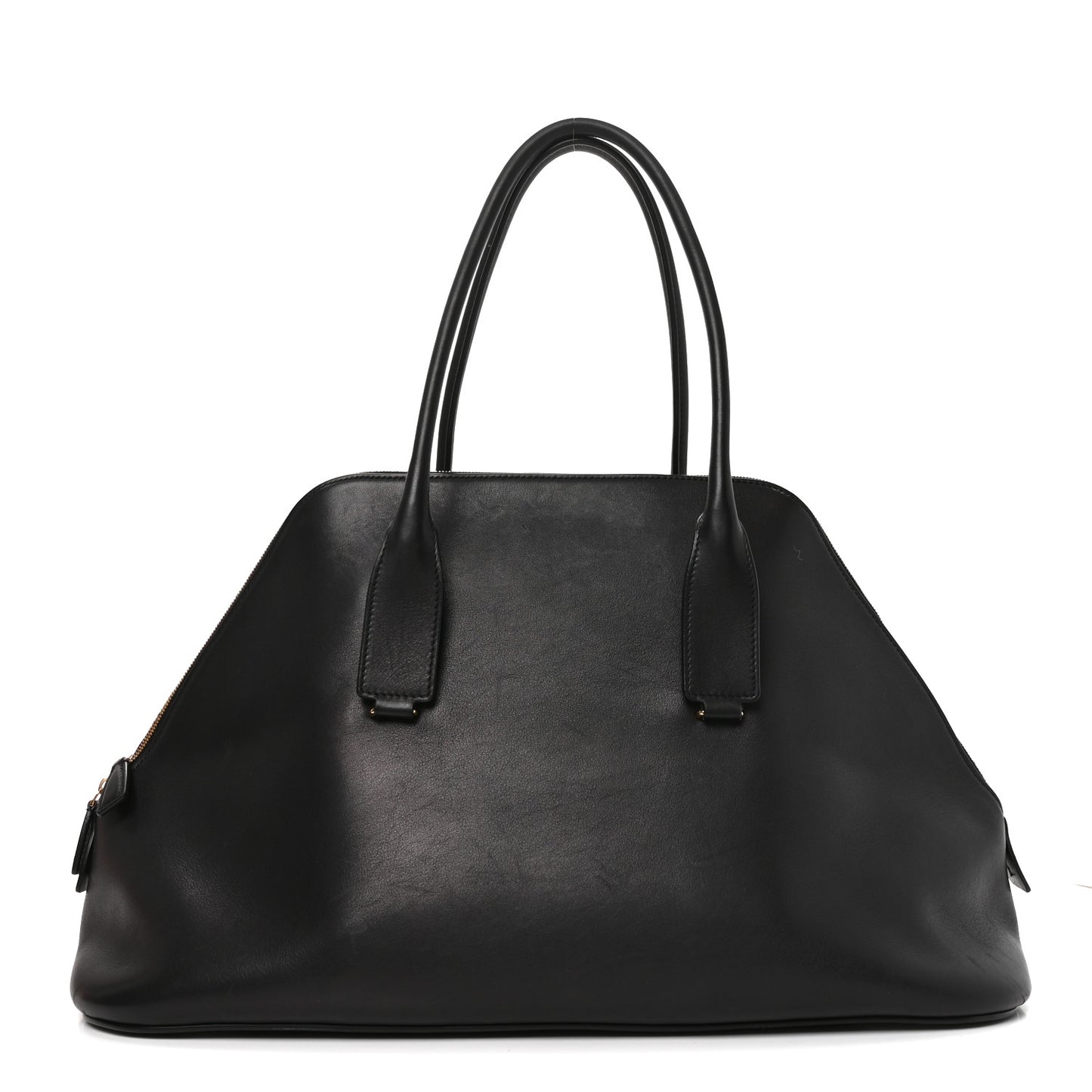 Polished Saddle Calfskin Large Devon Bag Black