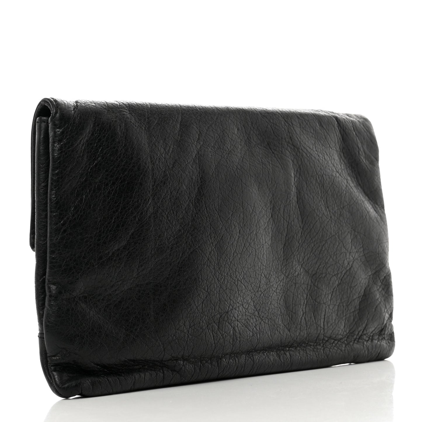 Agneau Giant 12 Rose Gold Hardware Envelope Clutch Black