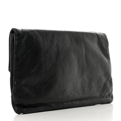 Balenciaga Agneau Giant 12 Rose Gold Hardware Envelope Clutch Black 3 of 8