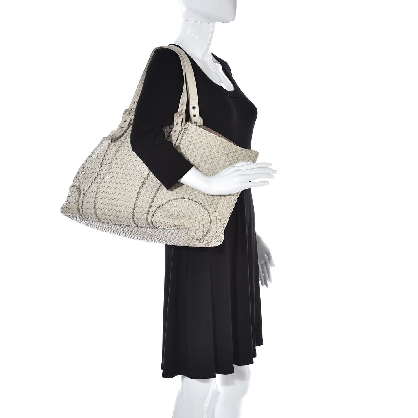 Chevre Intrecciato Buckle Tote Limo