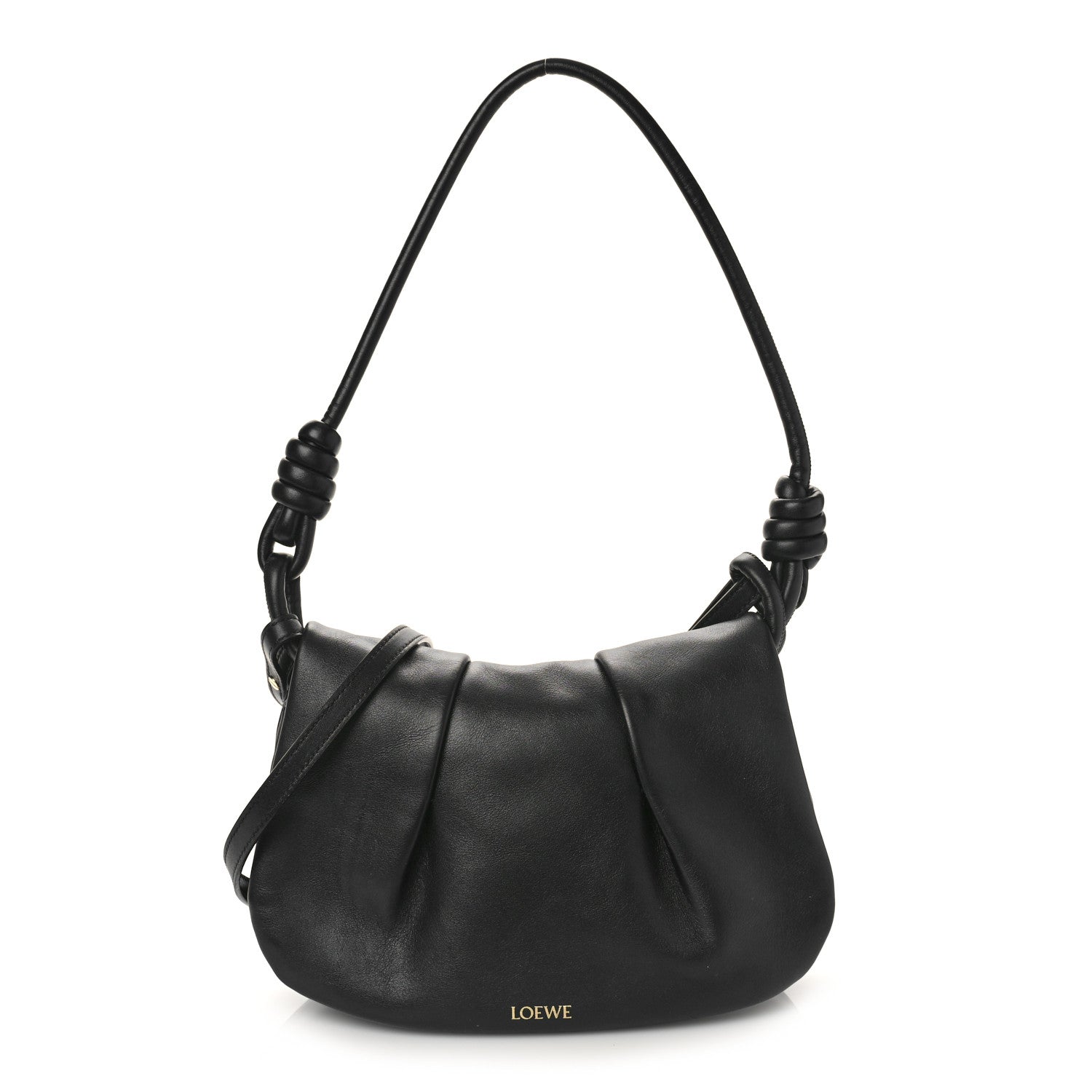 Loewe Shiny Nappa Calfskin Paseo Satchel Black 1 of 8