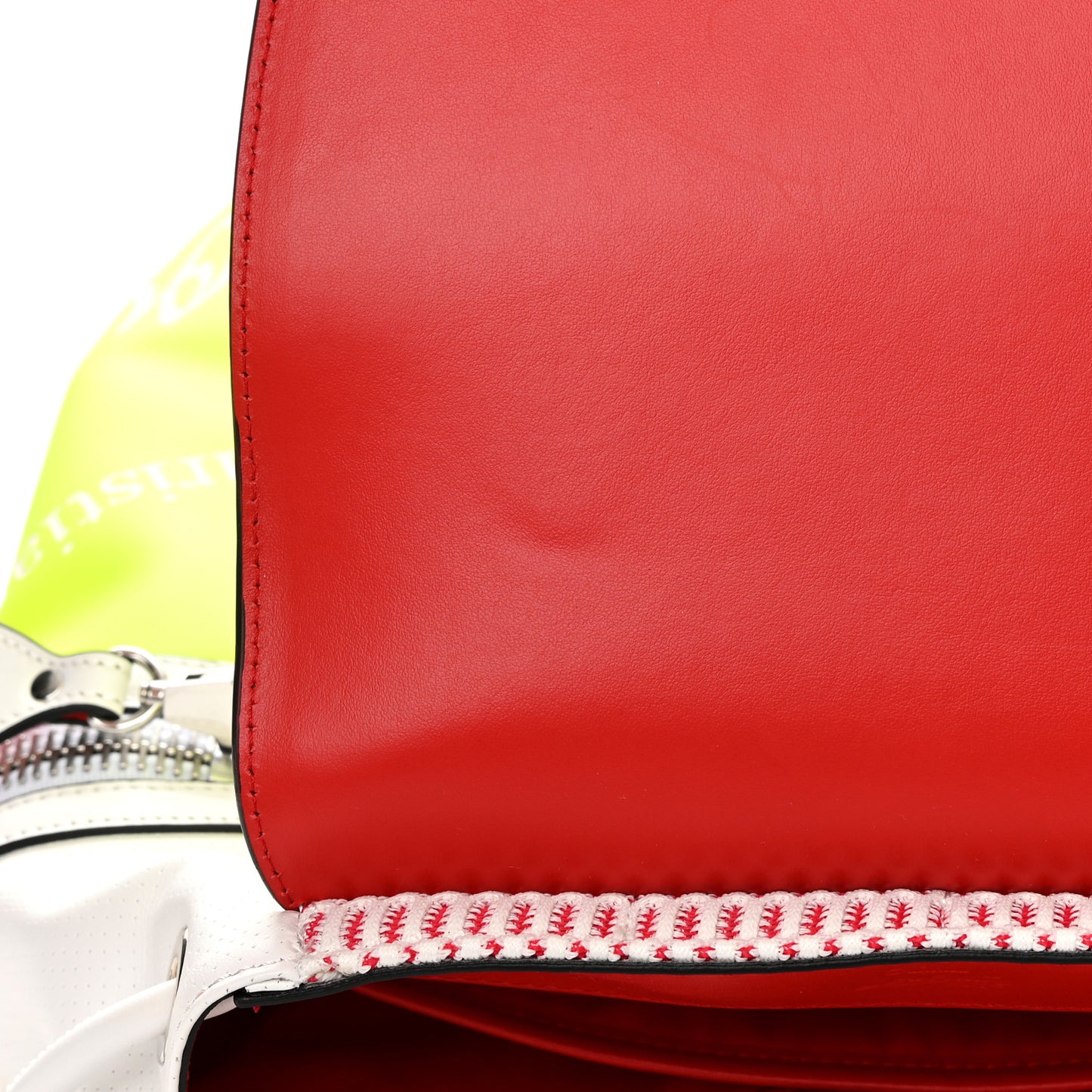 Calfskin Explorafunk Backpack Bianco Fluo Yellow