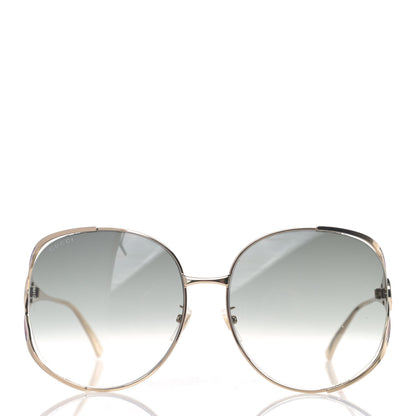 Gucci Metal Oversized Round Frame GG0225S Sunglasses Gold 2 of 6