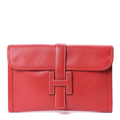 Hermes Veau Gulliver Jige PM Clutch Rouge Vif 1 of 8
