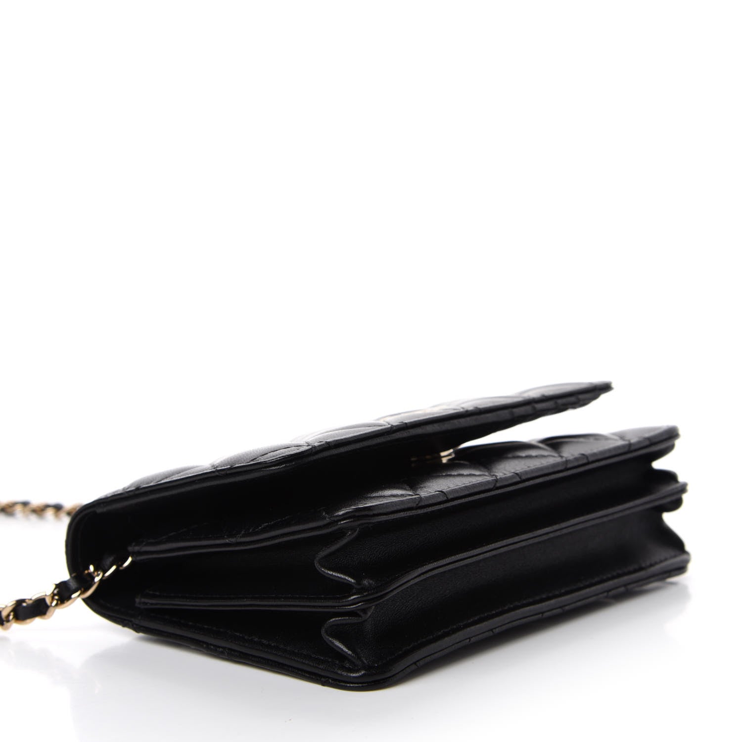 Chanel Lambskin Quilted Mini Camellia Bow Wallet On Chain WOC Black 4 of 11