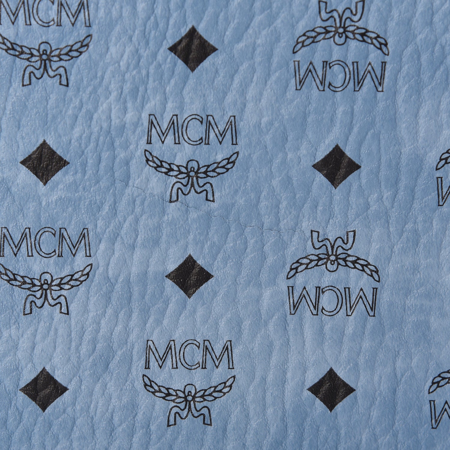 MCM Visetos Anya Shopper Tote Pouch Blue 6 of 8