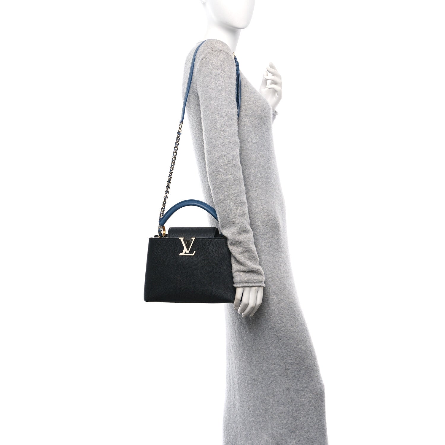 Louis Vuitton Taurillon Capucines BB Black General Blue 2 of 9