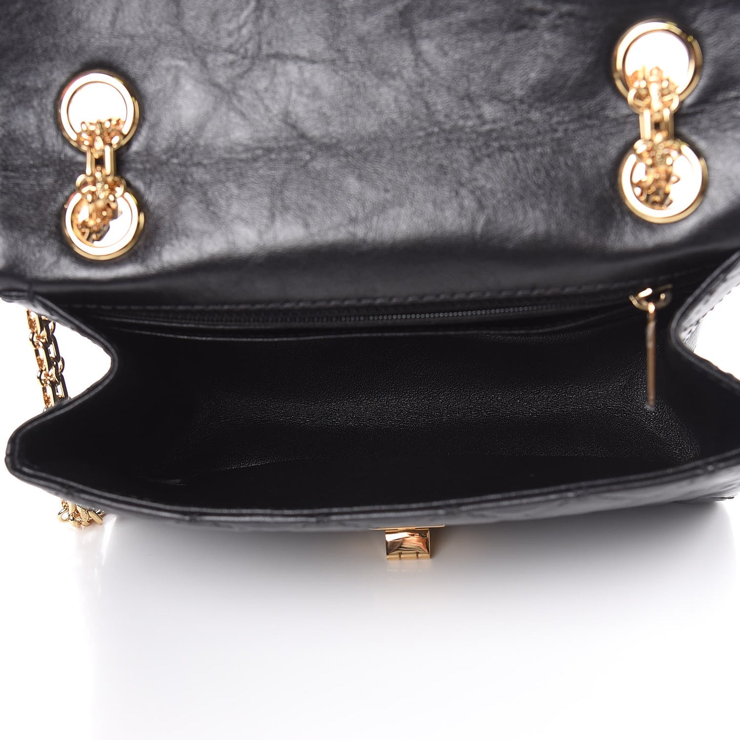 Aged Calfskin Quilted 2.55 Reissue Mini Flap Black