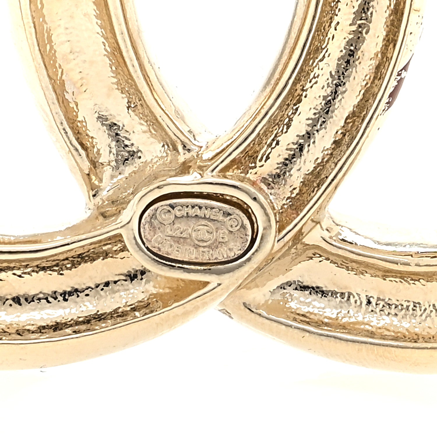 Chanel Metal Crystal Pearl CC Brooch Gold Black 3 of 3
