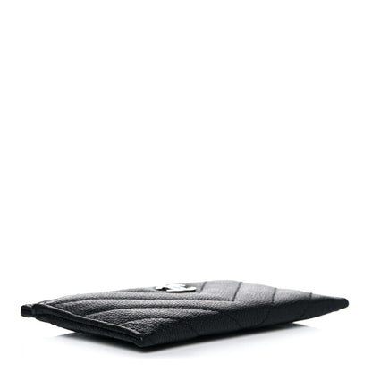 Chanel Caviar Chevron Quilted Card Holder Black 4 of 9