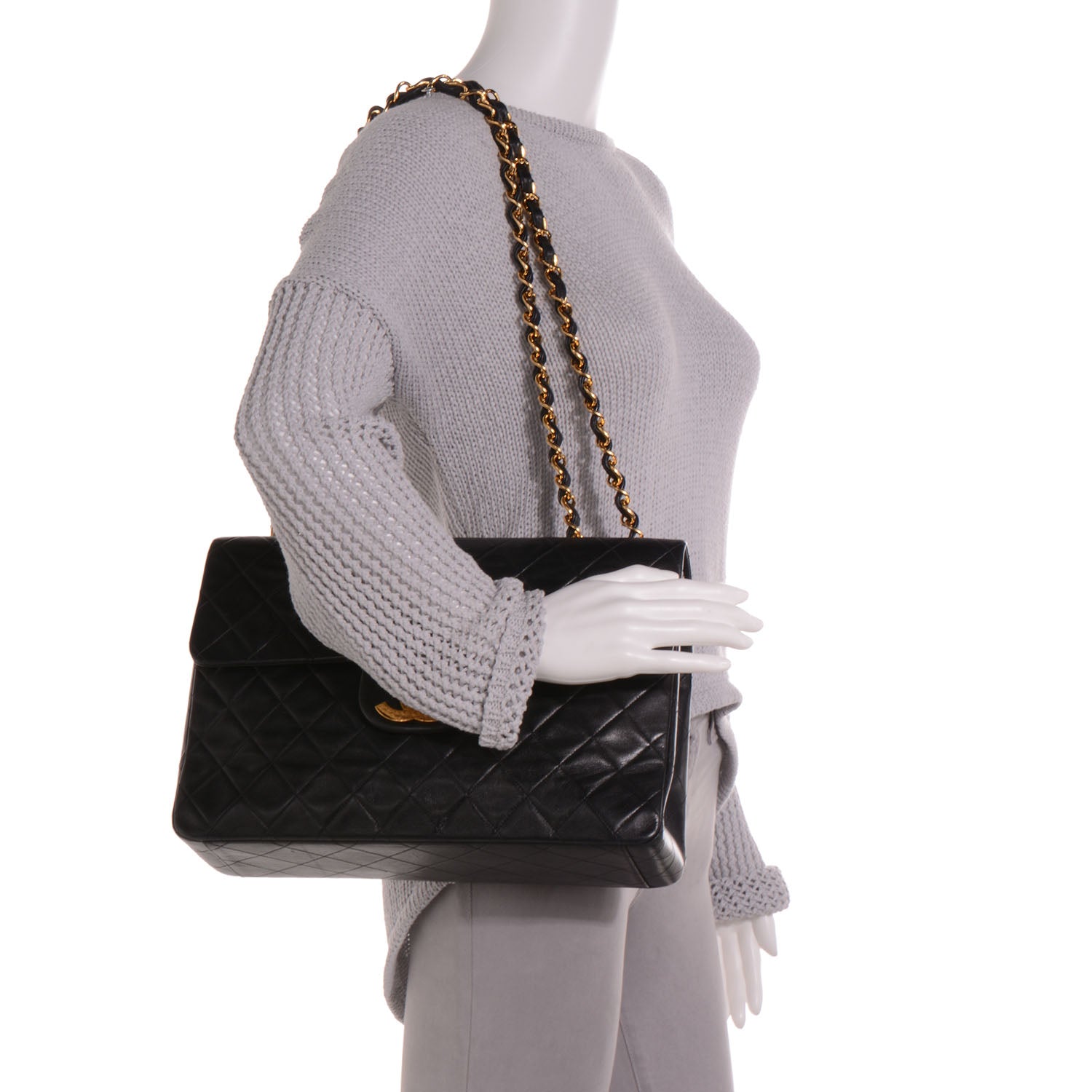 Chanel Lambskin XL Jumbo Flap Black 2 of 8