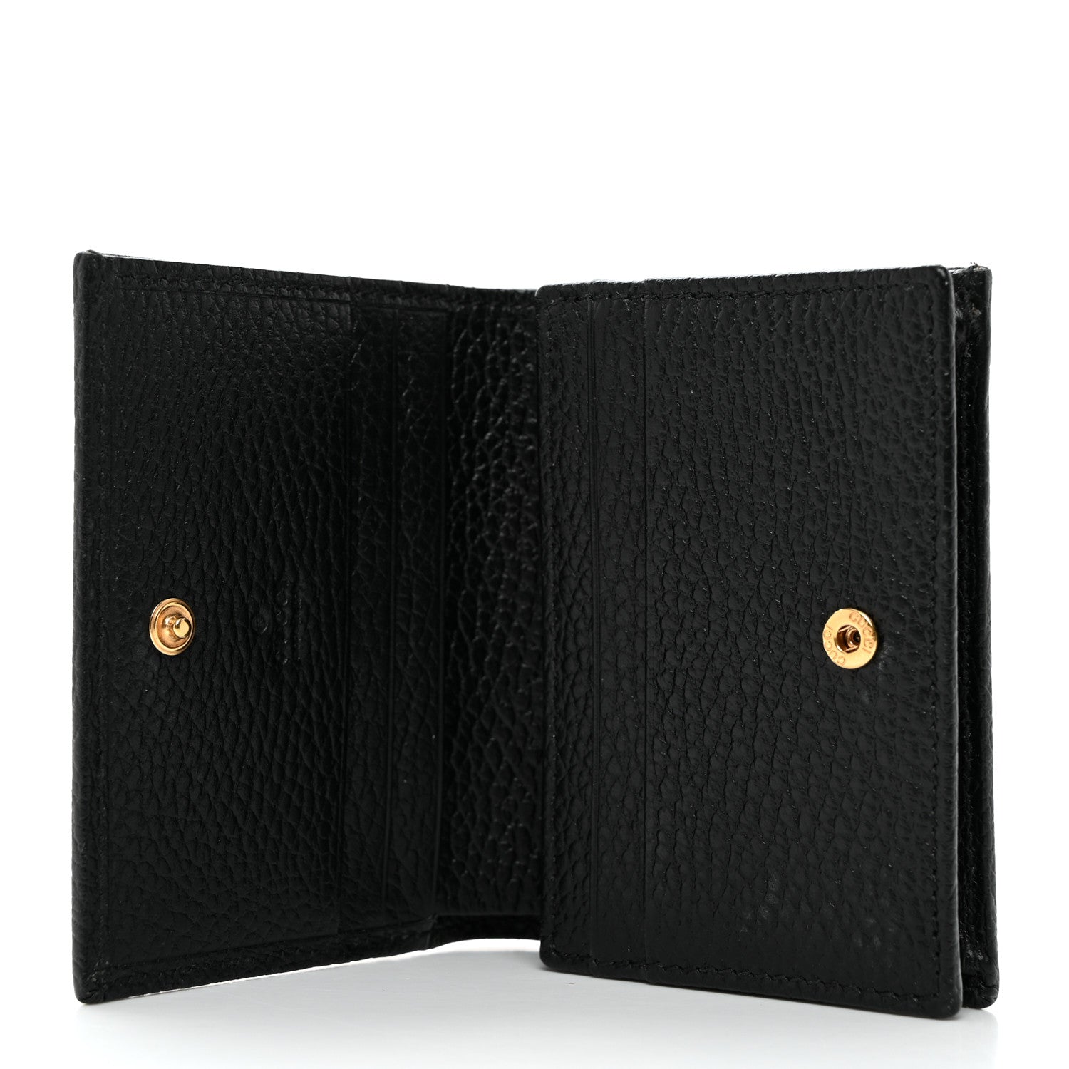 Gucci Pebbled Calfskin GG Marmont Card Case Black 5 of 8