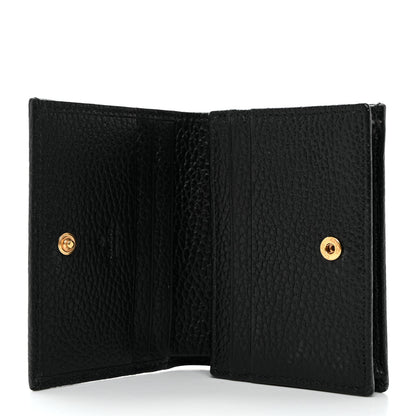 Gucci Pebbled Calfskin GG Marmont Card Case Black 5 of 8