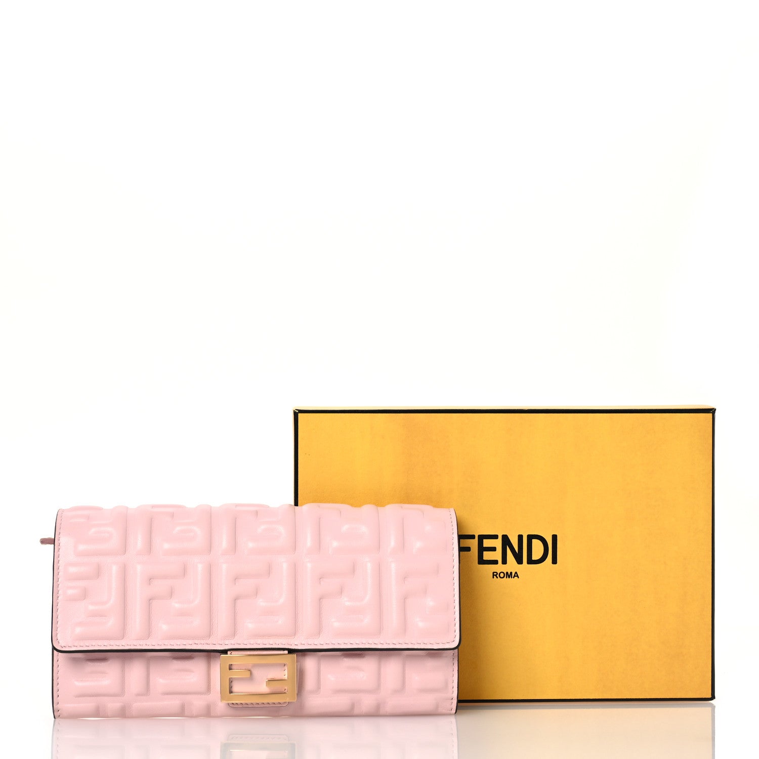 Fendi Nappa Matisse FF Embossed Continental Wallet Rosa Confetto 12 of 12