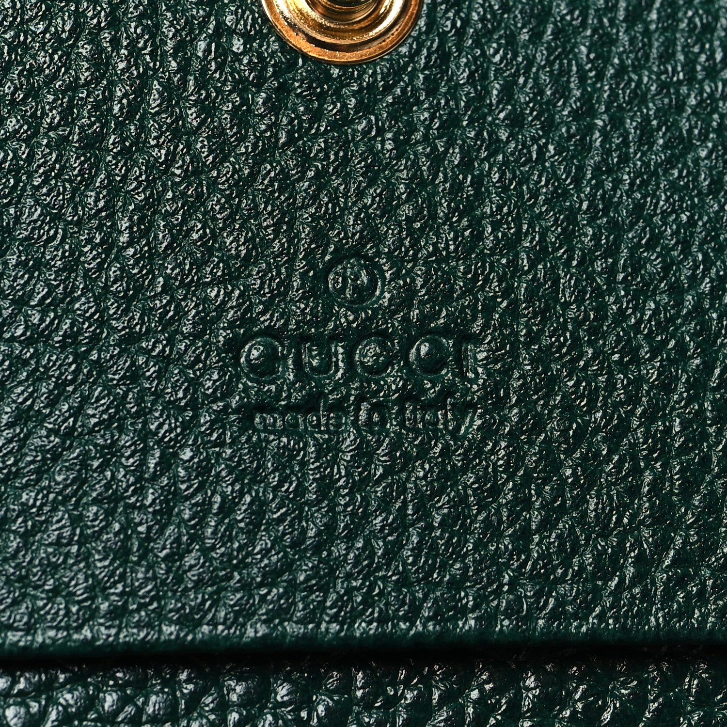 Gucci Grainy Calfskin Zumi Chain Card Case Wallet Vintage Green 7 of 10