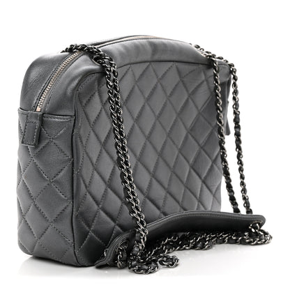 Chanel Metallic Lambskin Plexiglass Evening Art Camera Case Silver 3 of 17