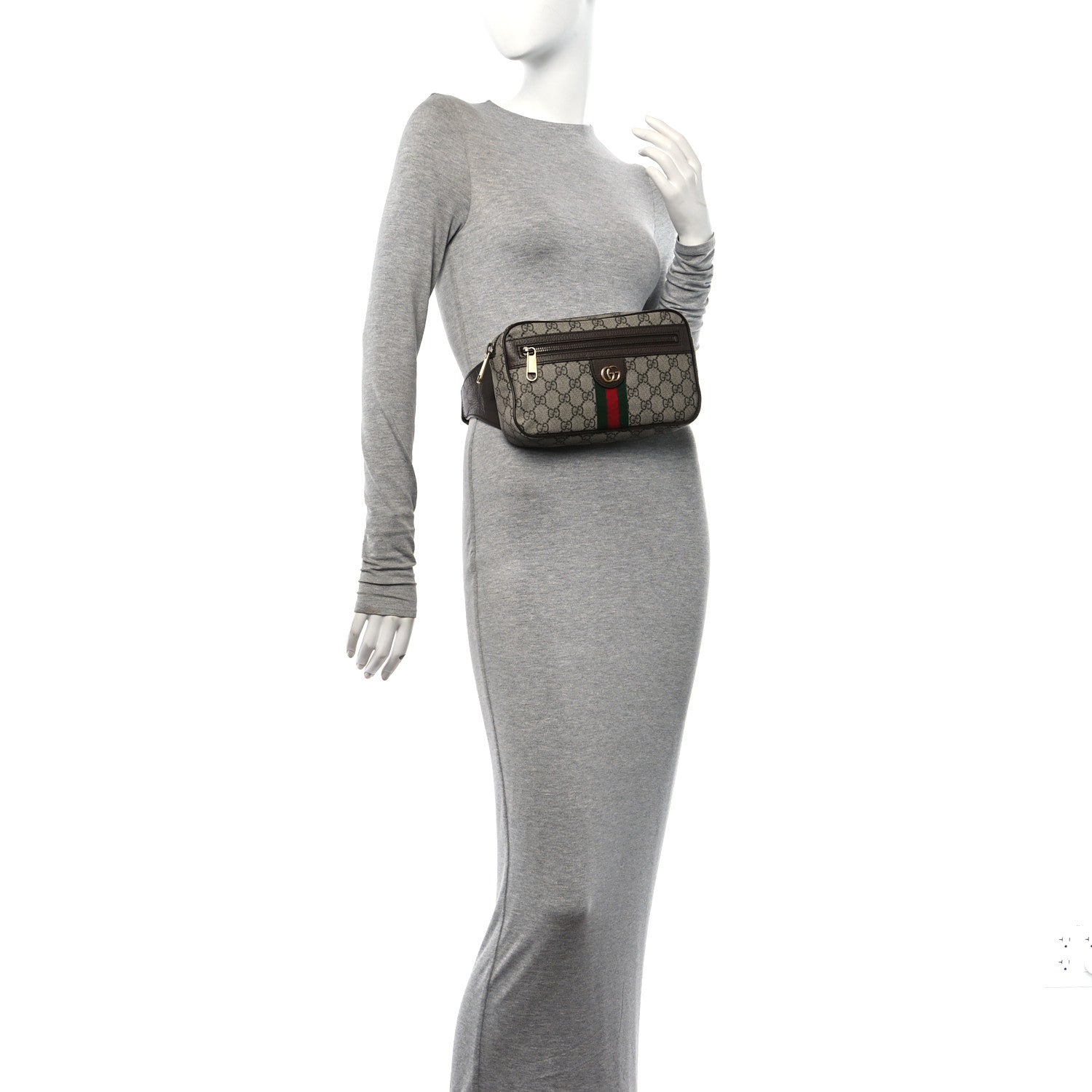 Gucci Soft GG Supreme Monogram Medium Ophidia Belt Bag Dark Brown 2 of 10