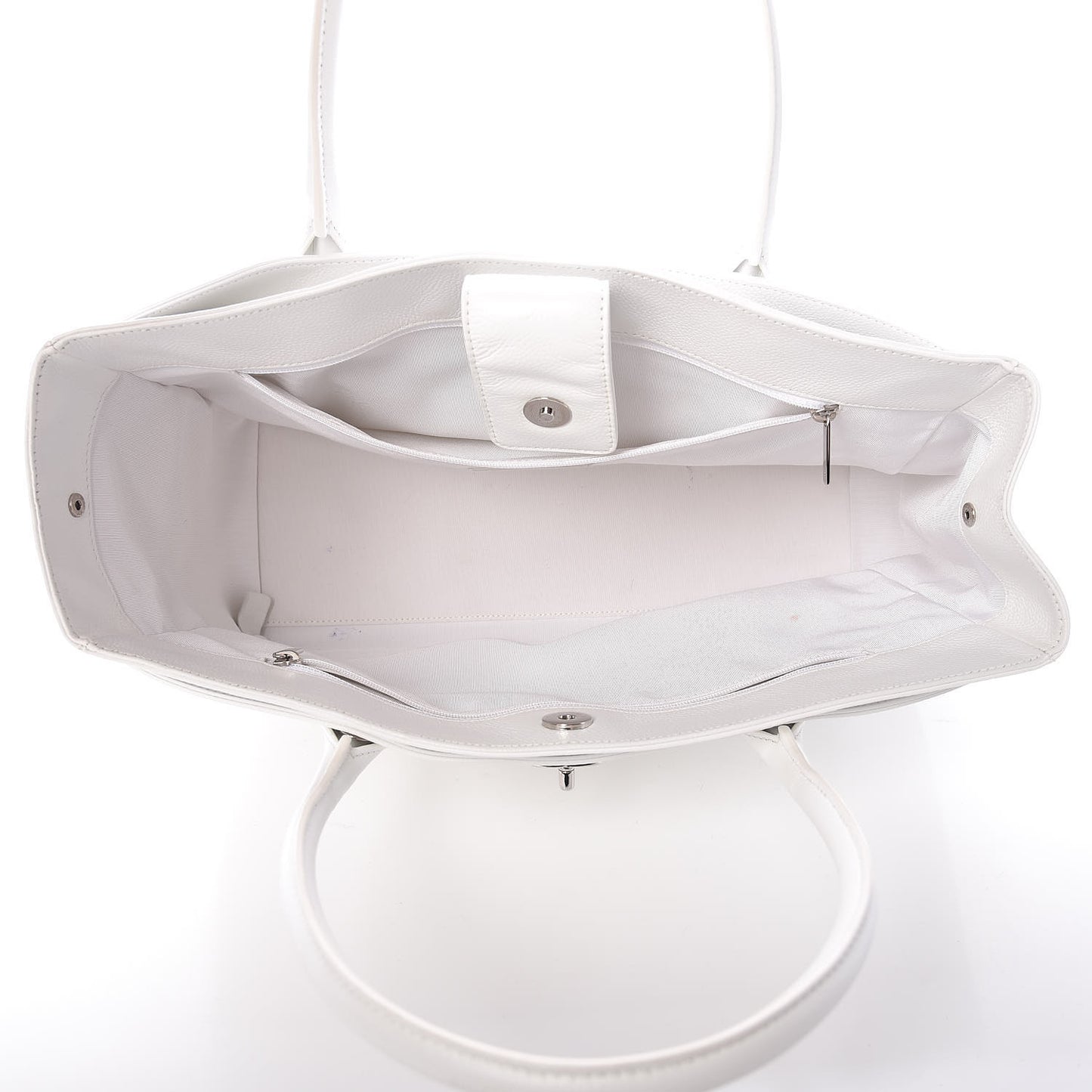 Calfskin Cerf Executive Shopper Tote White