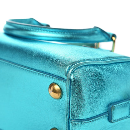 Saint Laurent Metallic Lambskin Classic Toy Duffle Blue 14 of 15