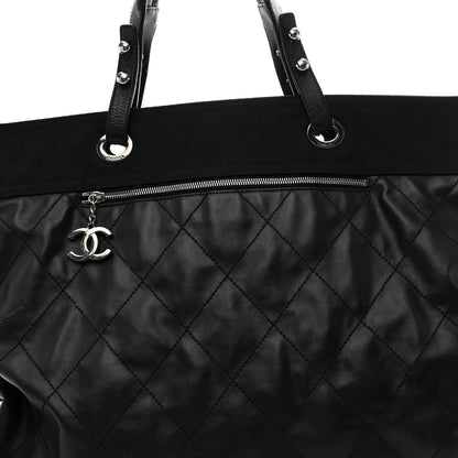 Chanel Coated Canvas Stitched XL Paris Biarritz Tote Black 11 of 14