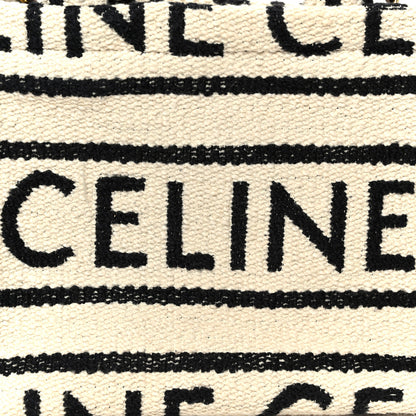Celine Canvas Small All Over Cabas Thais White Black 8 of 10