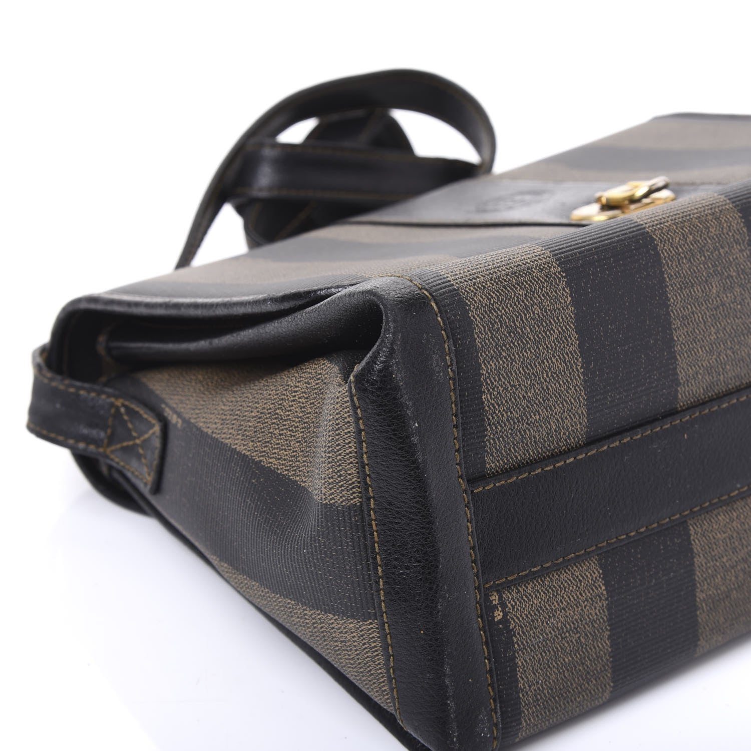 Fendi Calfskin Pequin Spalmati Crossbody Bag Tobacco 5 of 11