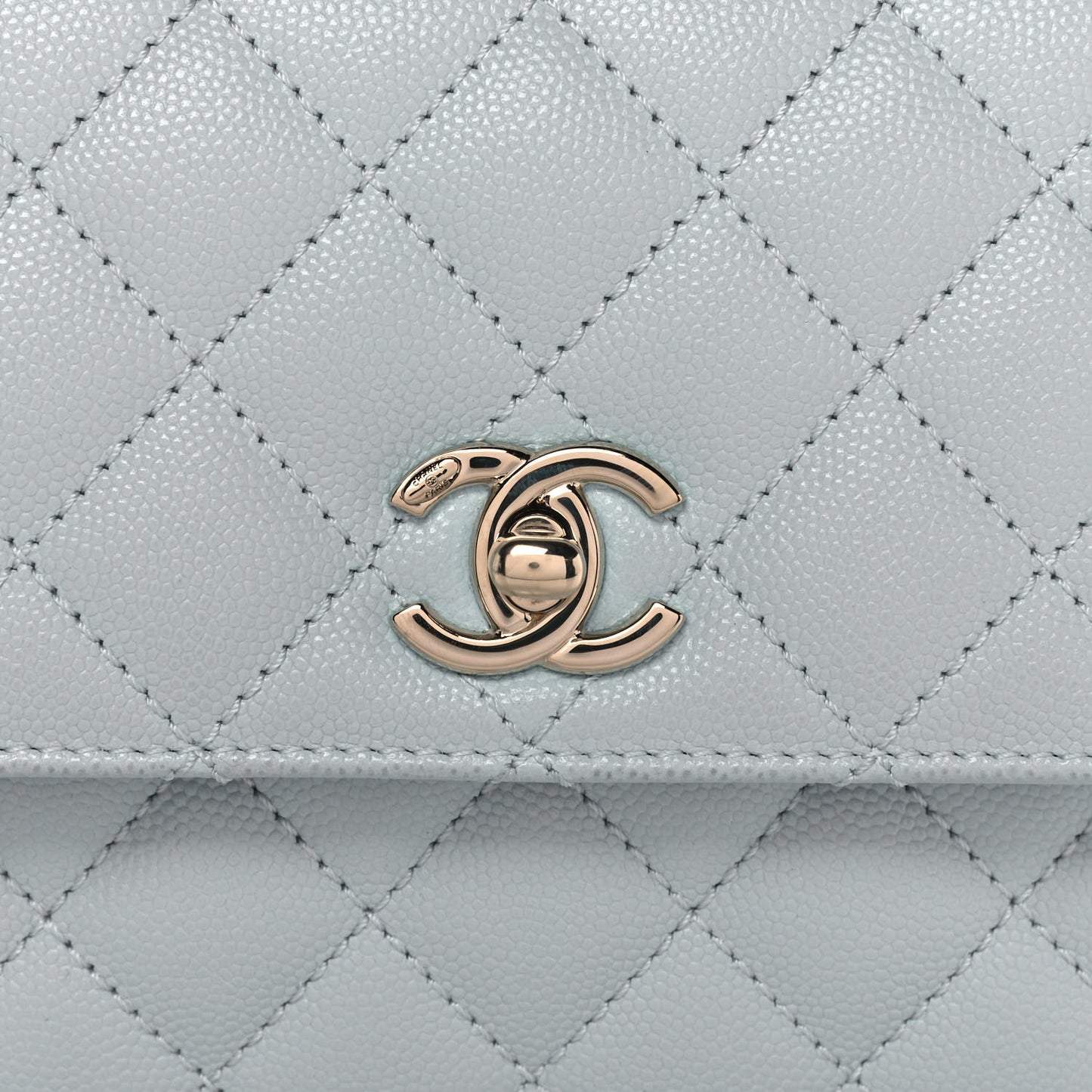 Caviar Quilted Mini Coco Handle Flap Light Blue