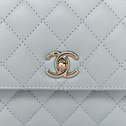 Chanel Caviar Quilted Mini Coco Handle Flap Light Blue 8 of 13