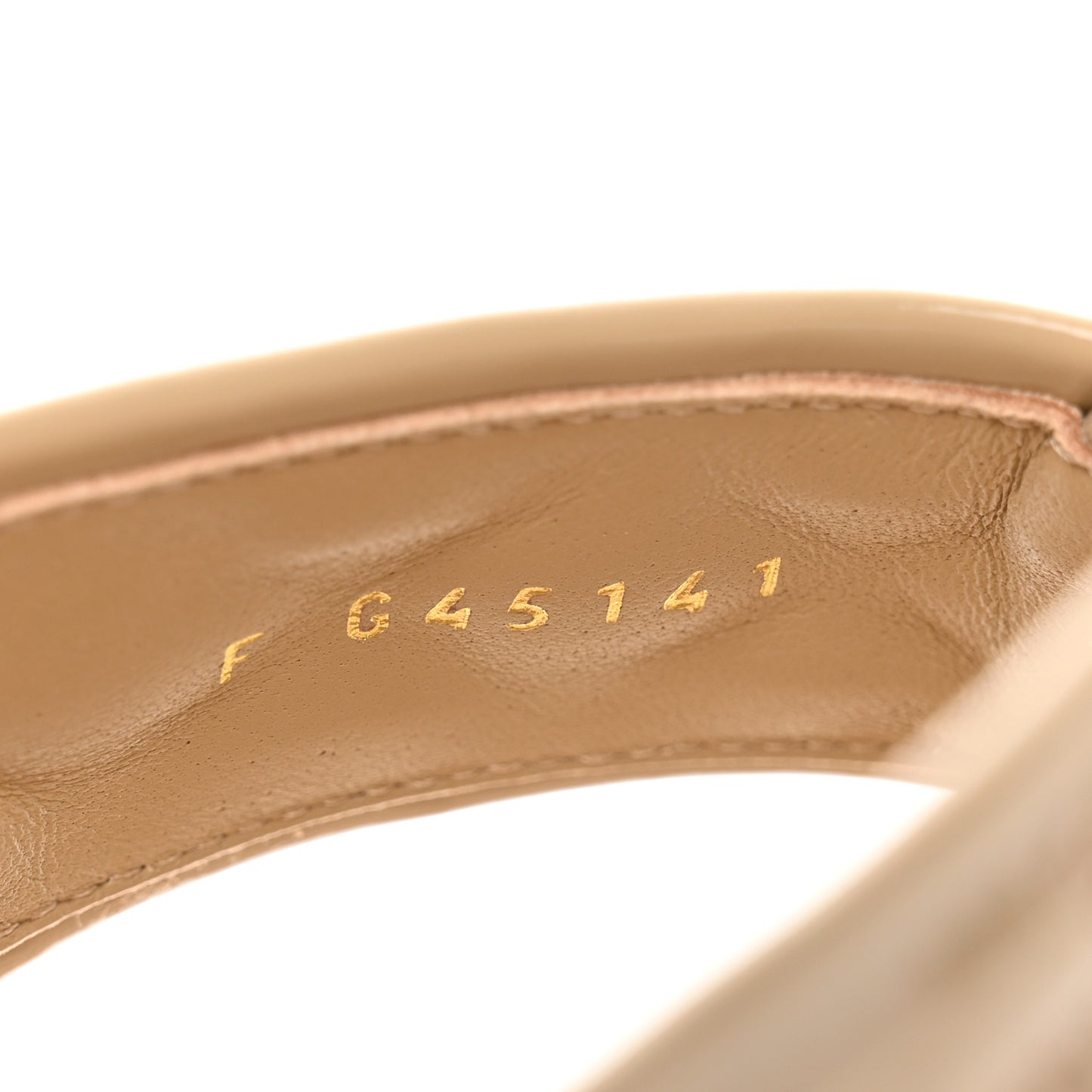 Patent Quilted CC Sandals 38 Beige