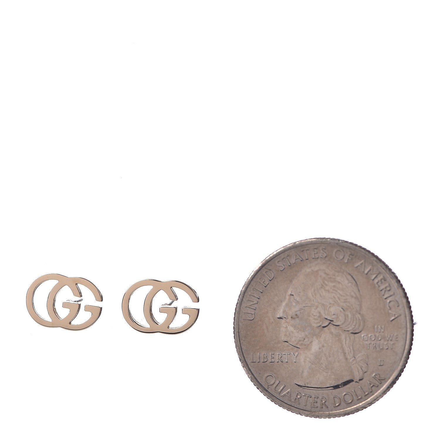 Gucci 18K Yellow Gold GG Tissue Stud Earrings 2 of 4