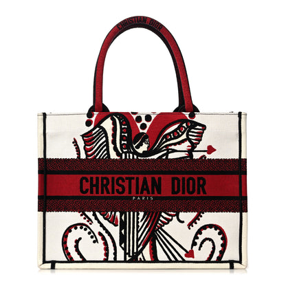 Christian Dior Canvas Embroidered Medium Cupidon Book Tote Latte Multicolor 1 of 9