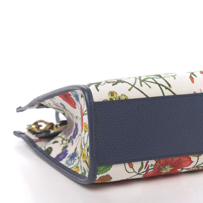 Gucci Canvas Medium Flora Tote White Multicolor Blue Agata 8 of 11