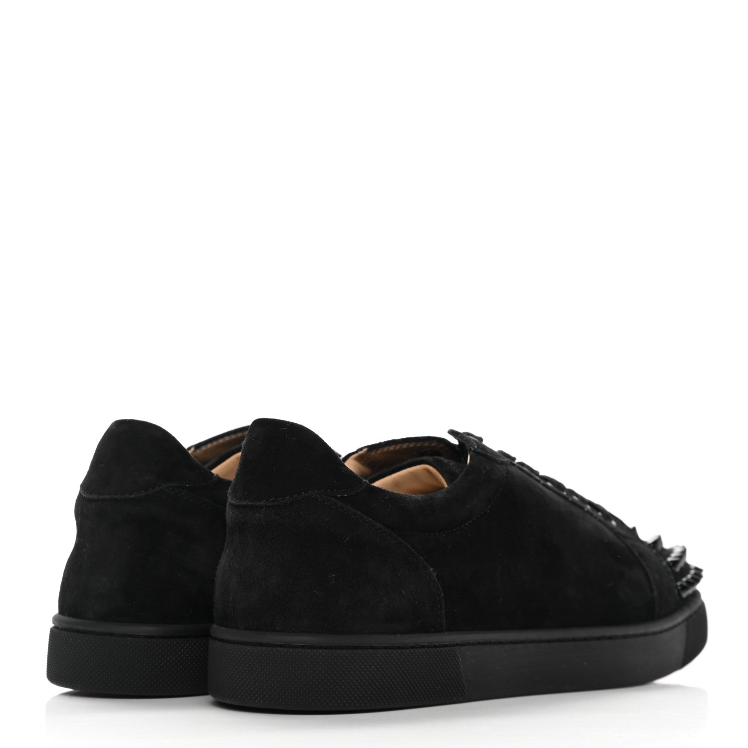 Christian Louboutin Veau Velours Spikes Womens Vieira Flat Sneakers 39 Black 4 of 10
