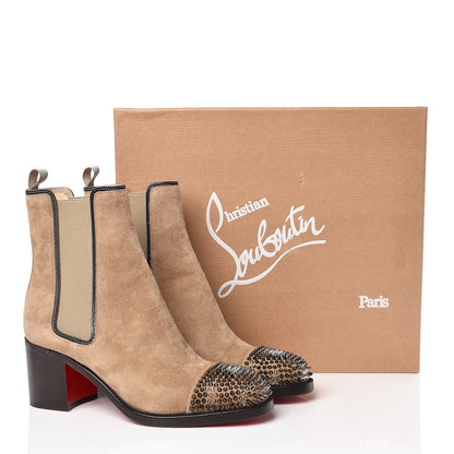 Christian Louboutin Veau Velours Otaboo 70 Chelsea Boots 37.5 Camel 9 of 9