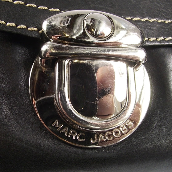 Leather Large Multipocket Hobo Black