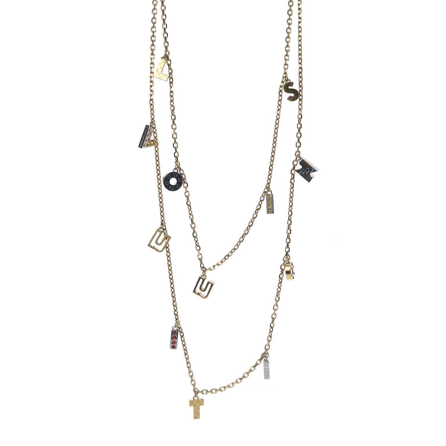 Louis Vuitton Love Letters Timeless Long Necklace Gold 1 of 6