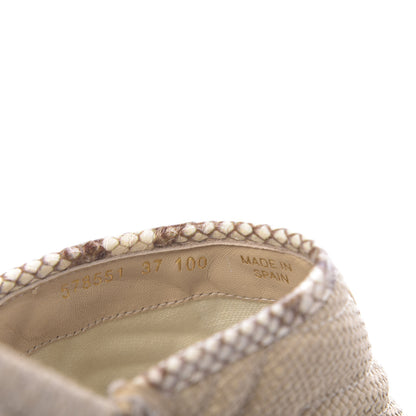 Gucci Straw Elaphe Matelasse GG Marmont Espadrille Slippers 37 Natural Cream Brown 7 of 12
