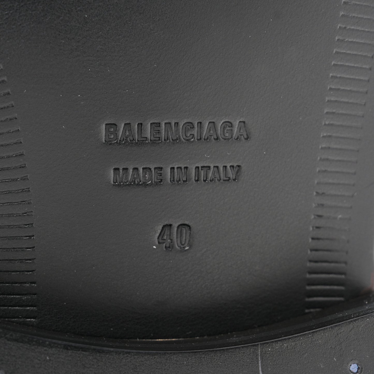 Polished Calfskin Rim Boots 40 Black