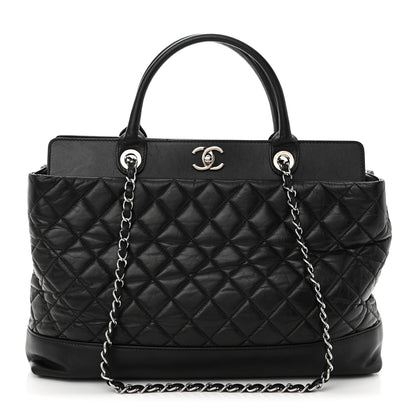 Chanel Aged Calfskin Quilted Be CC Tote Black 1 of 13
