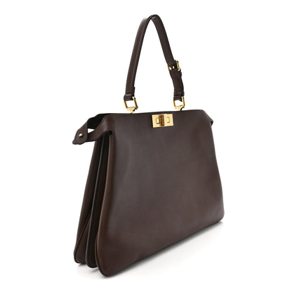Fendi Vitello Large Soft Peekaboo Crosta Mogano 4 of 25