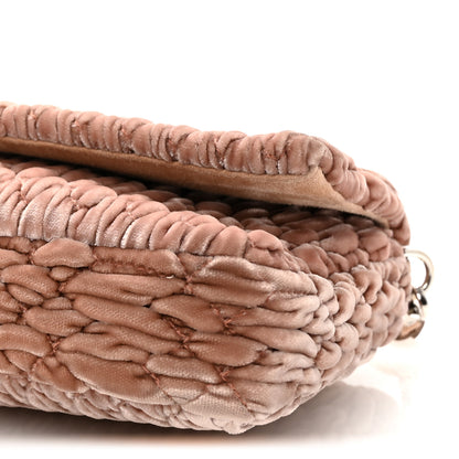 Miu Miu Velvet Matelasse Crystal Chain Shoulder Bag Cammeo 9 of 9