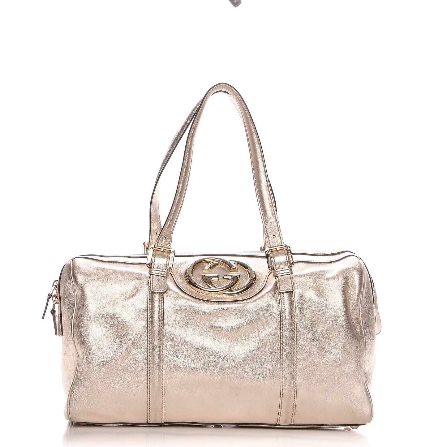 Metallic Calfskin Medium Britt Boston Gold