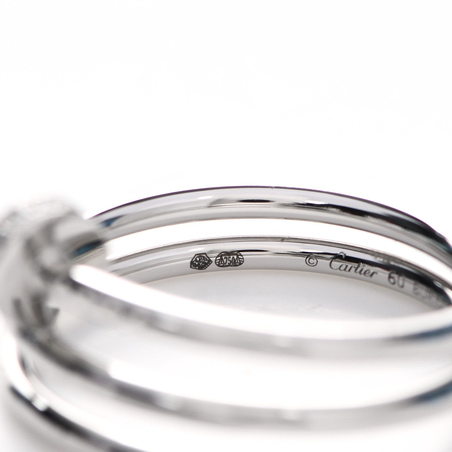 Cartier 18K White Gold Diamond Double Wrap Juste Un Clou Ring 60 9 7 of 8