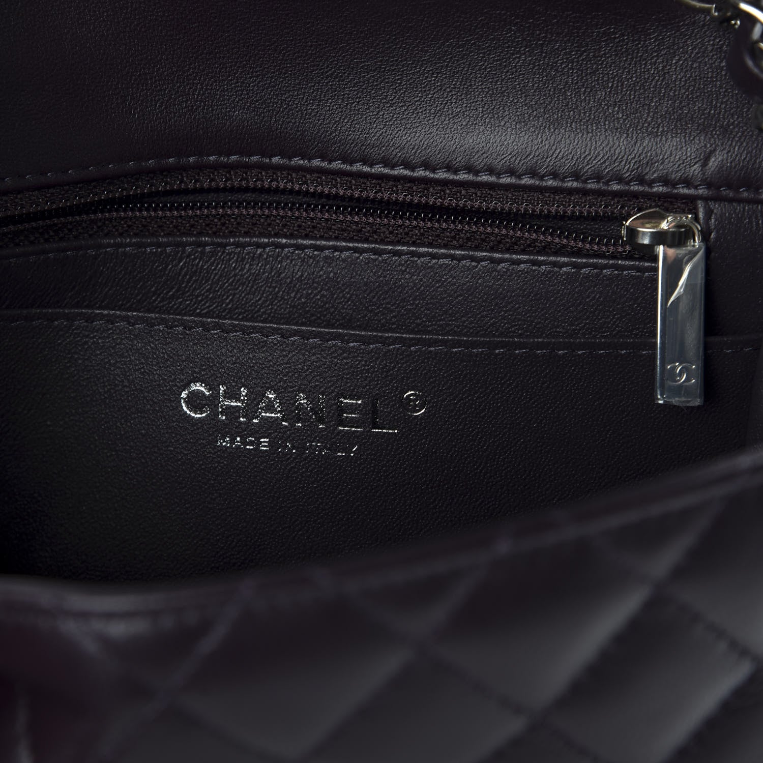 Chanel Lambskin Quilted Mini Square Flap Dark Purple 6 of 10